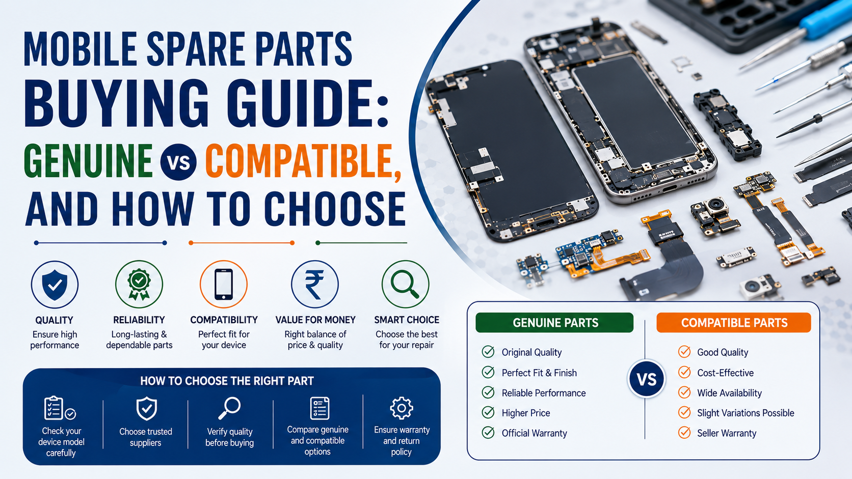 Mobile Spare Parts Buying Guide Genuine vs Compatible, and How to Choose