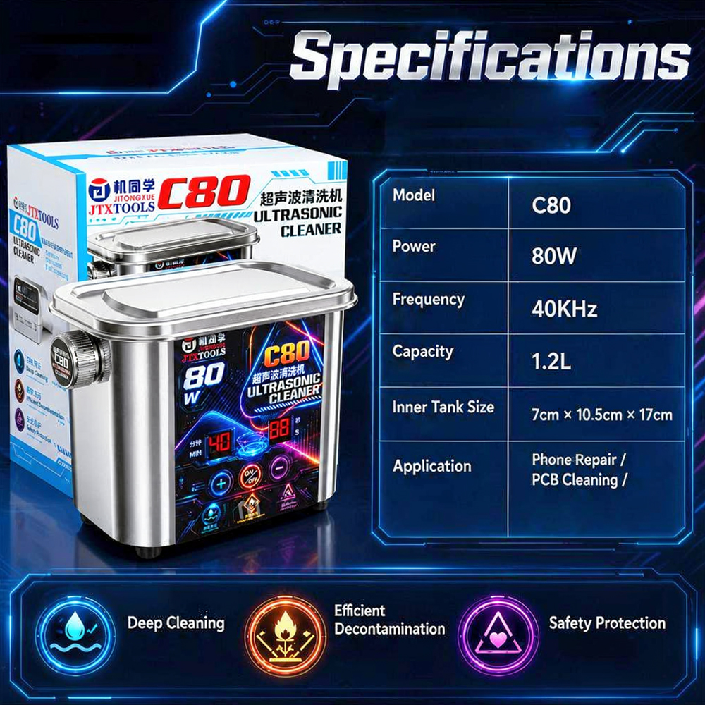 JTX C80 220V High Power Ultrasonic Cleaner