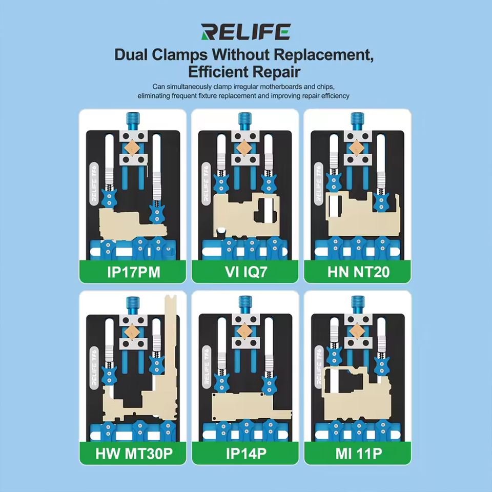Relife TF6 Integrated Dual-Clamp Repair Fixture Compatible For Dual-Layer Motherboard