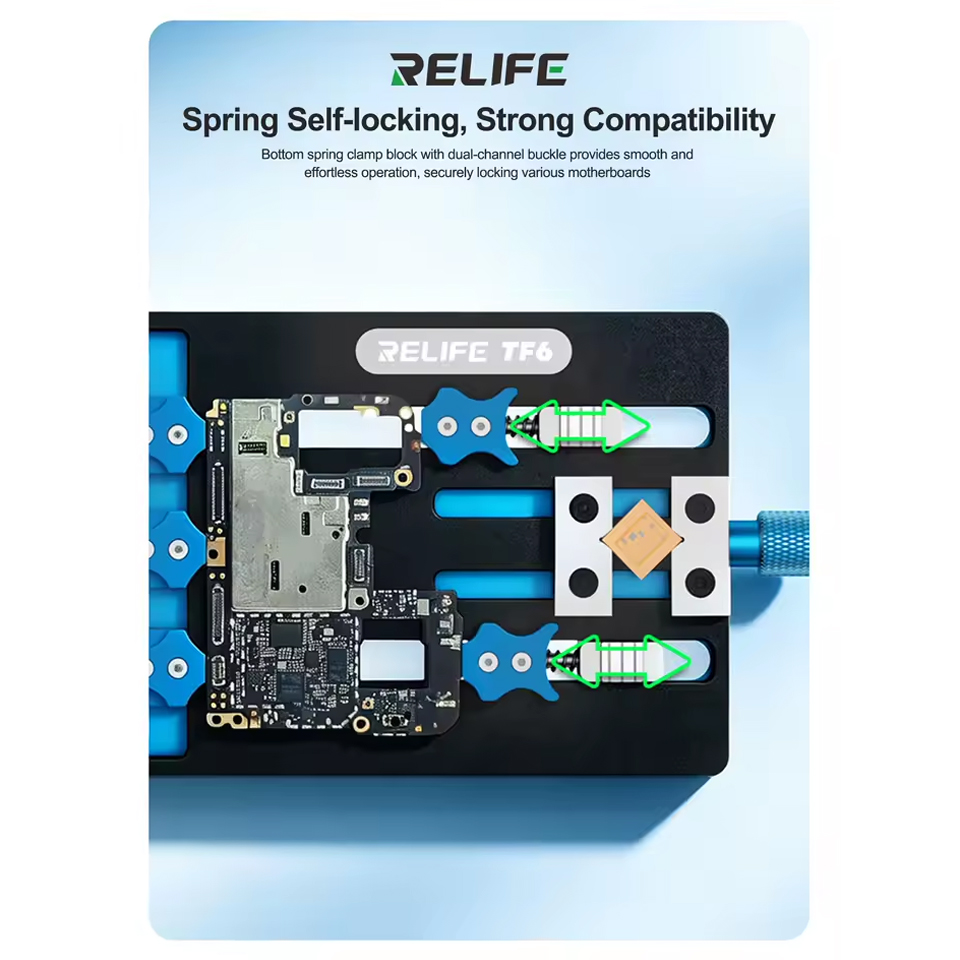 Relife TF6 Integrated Dual-Clamp Repair Fixture Compatible For Dual-Layer Motherboard