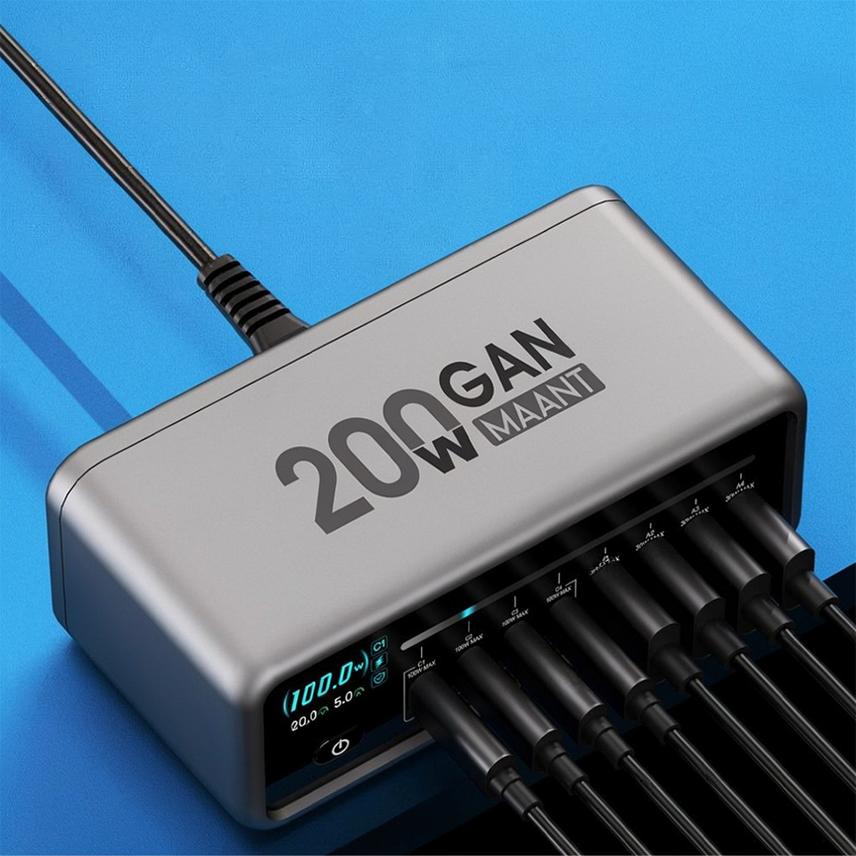 MaAnt MT-P200 200W high-power smart display desktop Multi-Port charging station