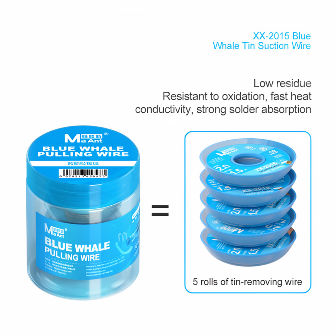 MaAnt XX-2015 Blue Whale Tin Suction Wire 5 Pcs Set