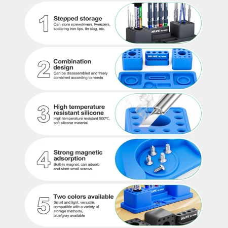 RELIFE RL-001K (Blue) Silicone All-in-One Modular Storage Box