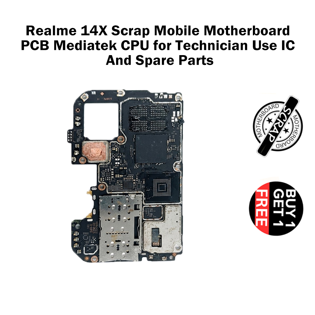 Realme 14X Scrap Mobile Motherboard PCB Mediatek CPU for Technician Use IC And Spare Parts