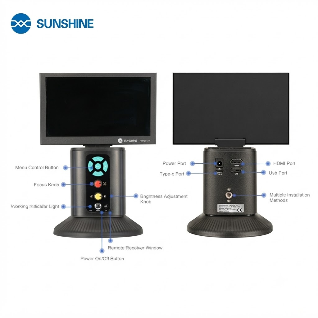 SUNSHINE MS10E-04 4k HD Digital Microscope (10.1 Inch Screen)