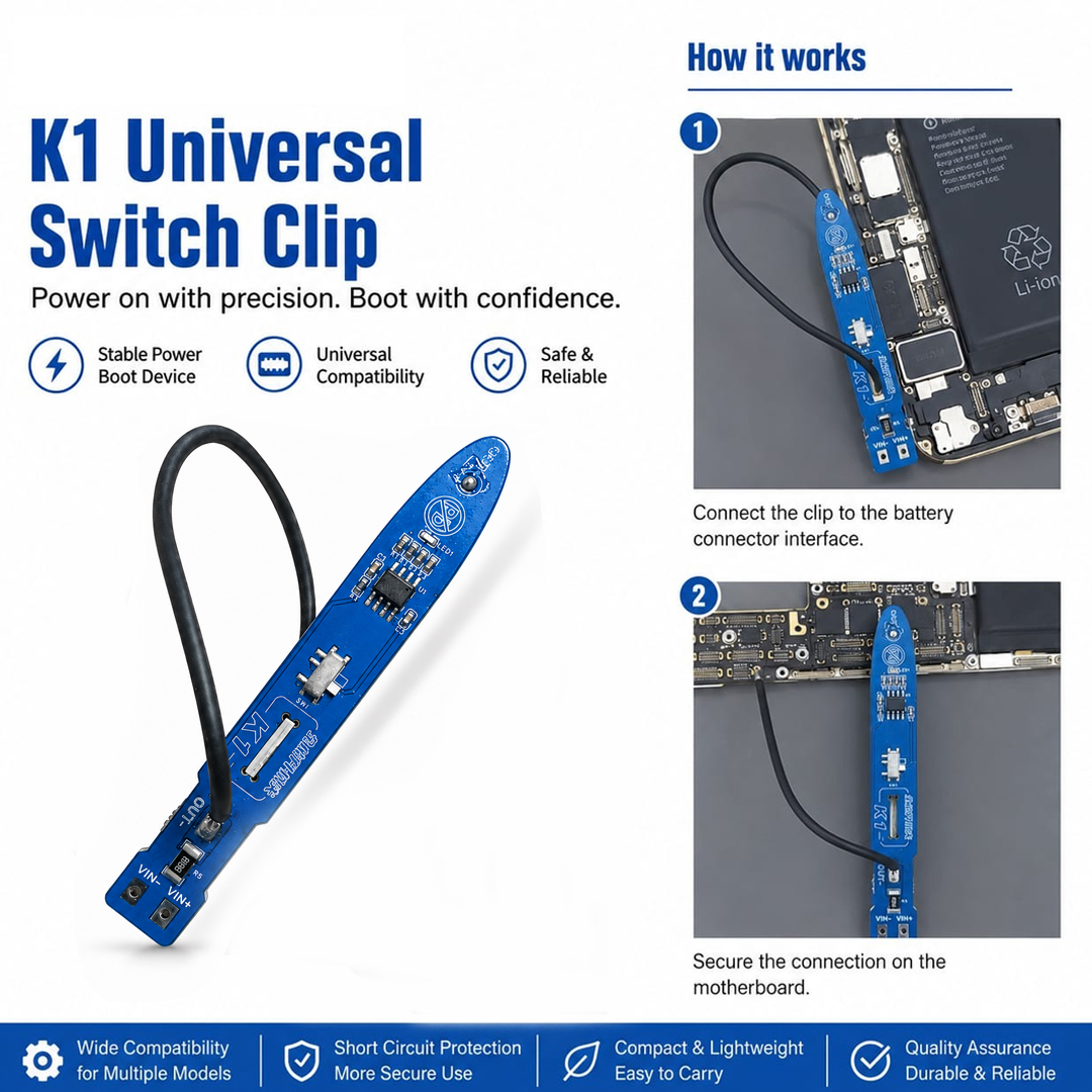 K1 Universal Dual Mode Power On Tool Switch Clip for Mobile Motherboard Testing iPhone Android Tablet