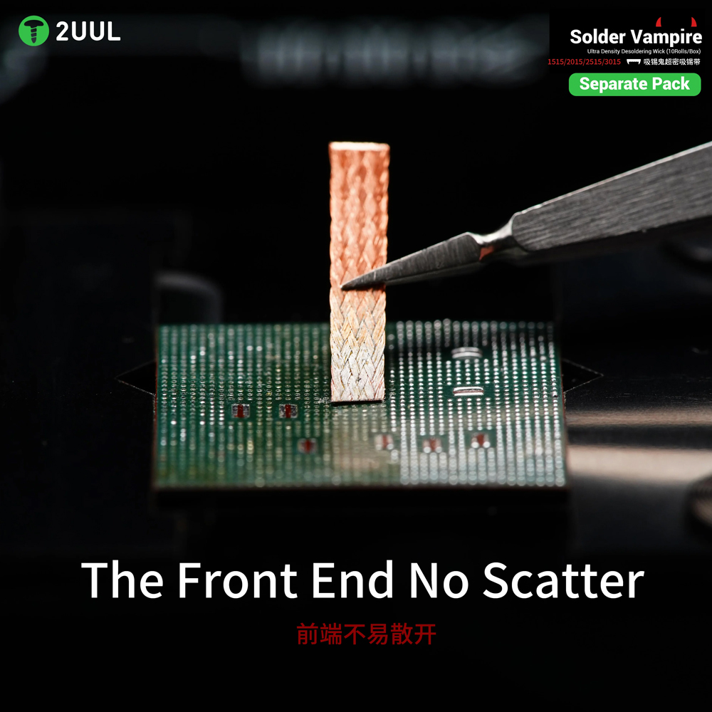 2UUL DW18 2515 Solder Vampire Desoldering Wick for PCB Solder Removal and Mobile Repair