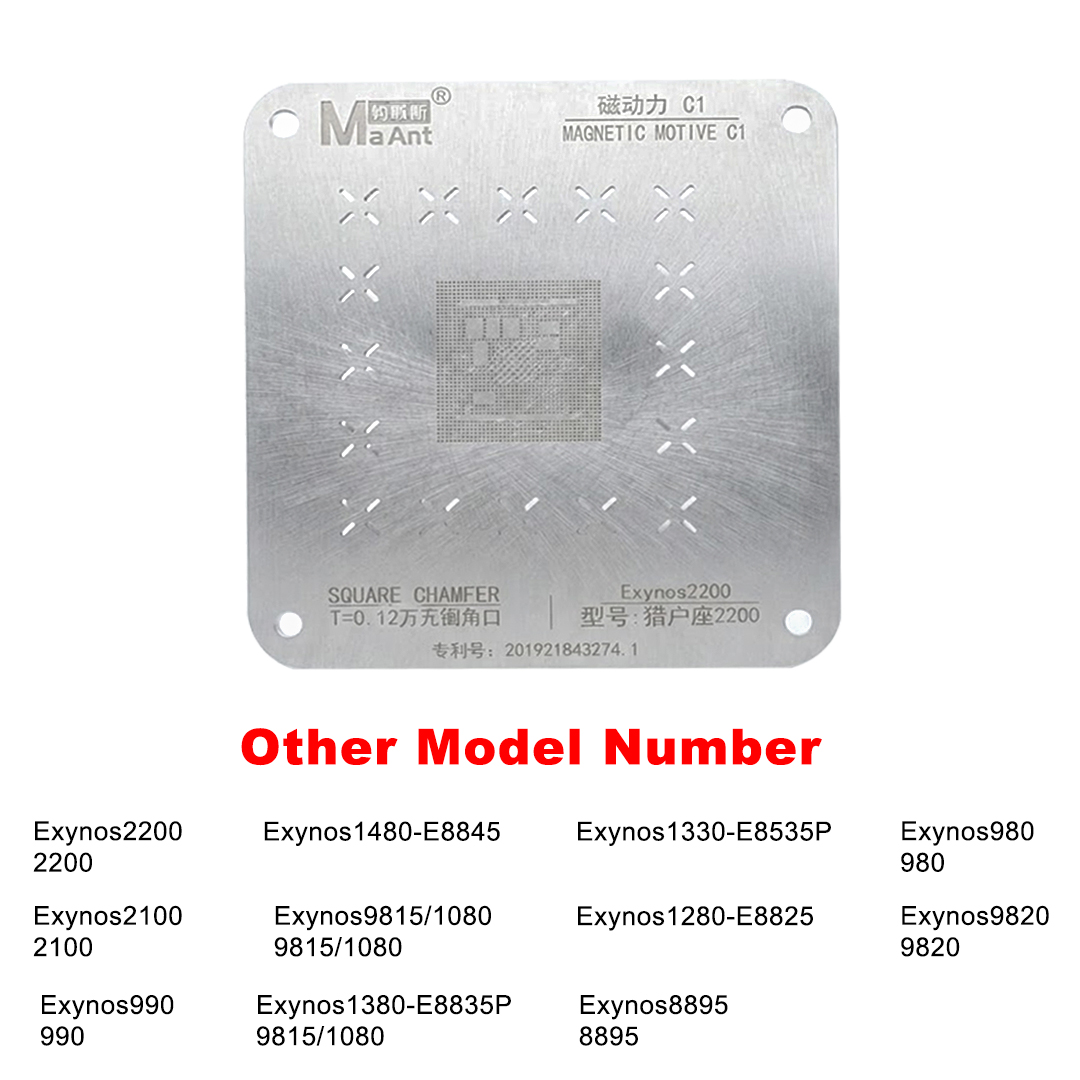 MaAnt C1 Professional Magnetodynamic Tin Planting Platform with 80PCS BGA Reballing Stencils for iPhone, Qualcomm, MTK, HiSilicon & Samsung CPU IC Repair
