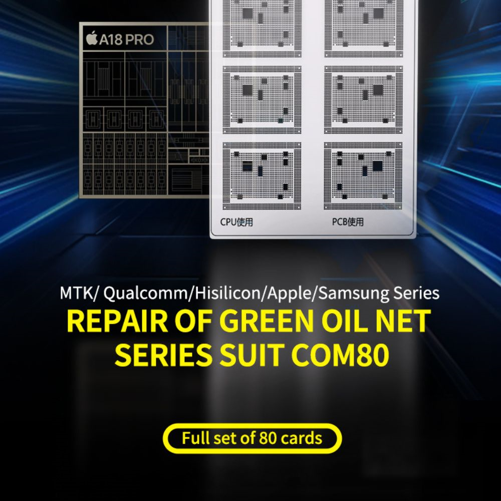 Mechanic COM80/Apple Series-13 Pcs CPU Repair Green Oil Mesh Stencil