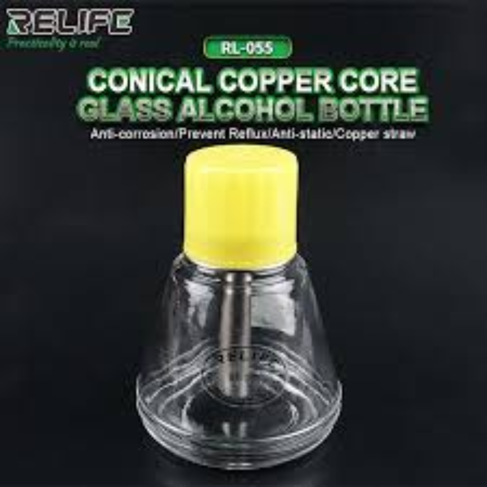 Relife RL-055 150ml Automatic Push-type Copper Core Metal Straw Alcohol Glass Bottle