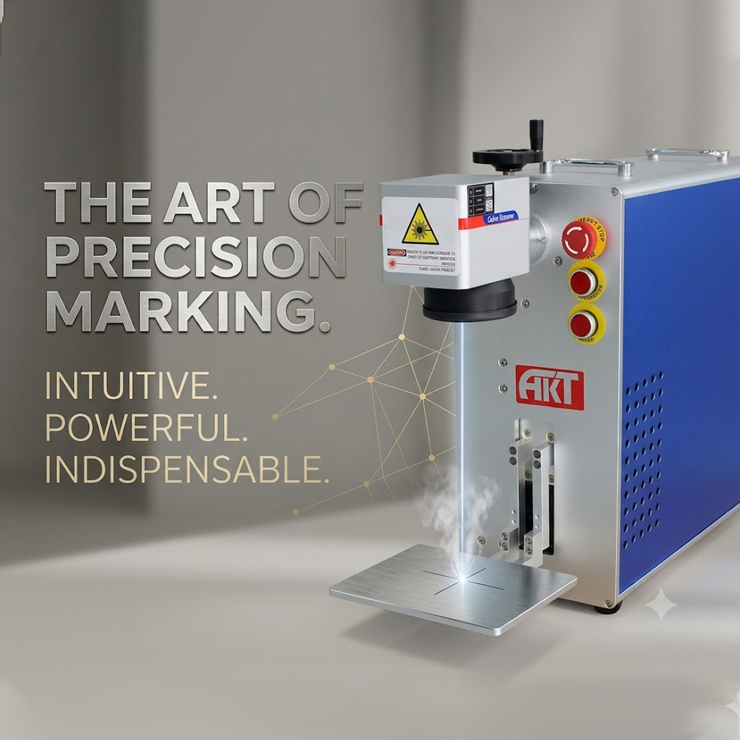 AKT 30W FIBER LASER MARKING MACHINE 6-INCH BASE WITH (3-YEAR WARRANTY)