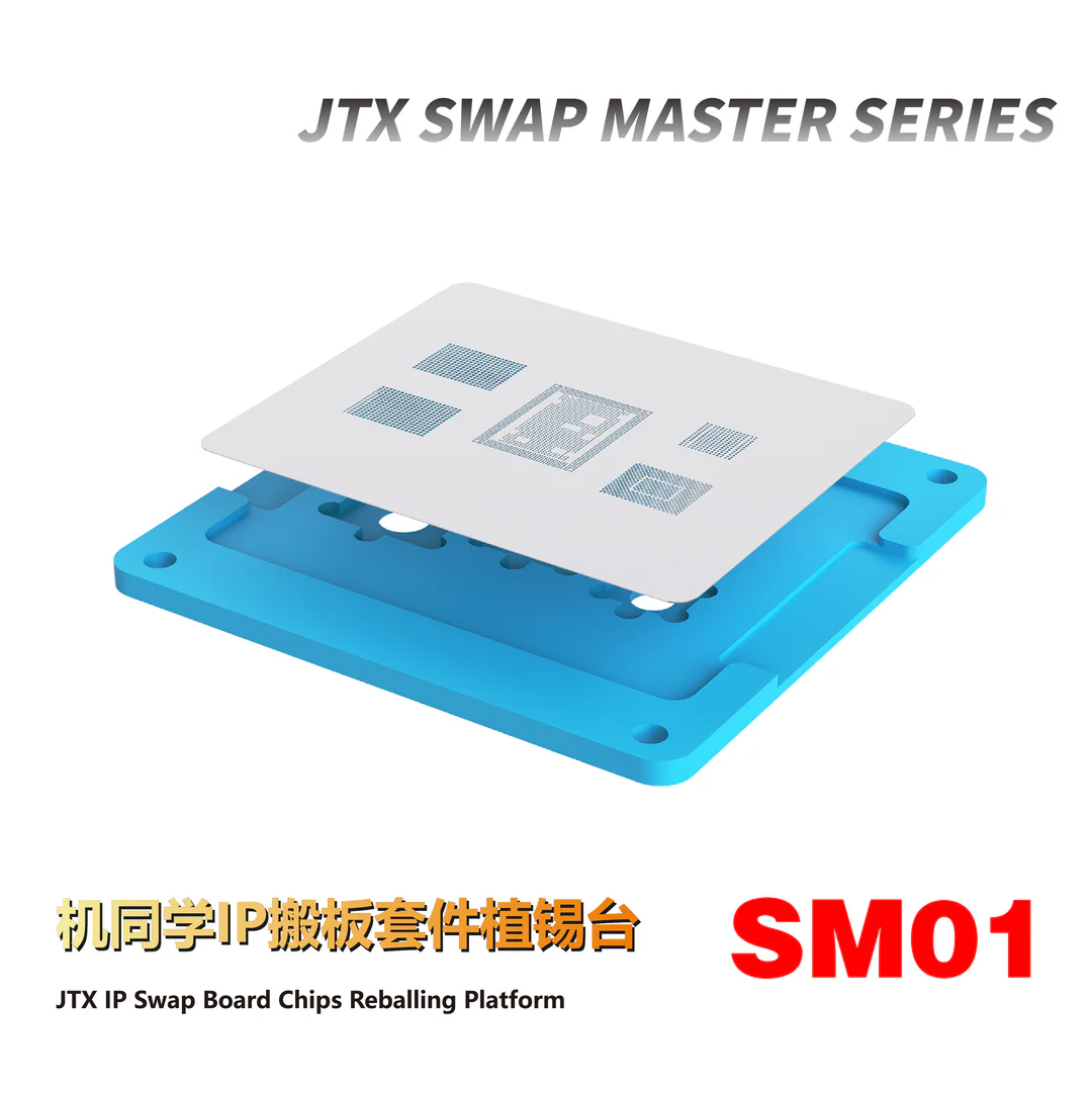 JTX SM-01 Swap Board Chips BGA Reballing Stencil Platform Set for iPhone 8 to 16 Pro Max
