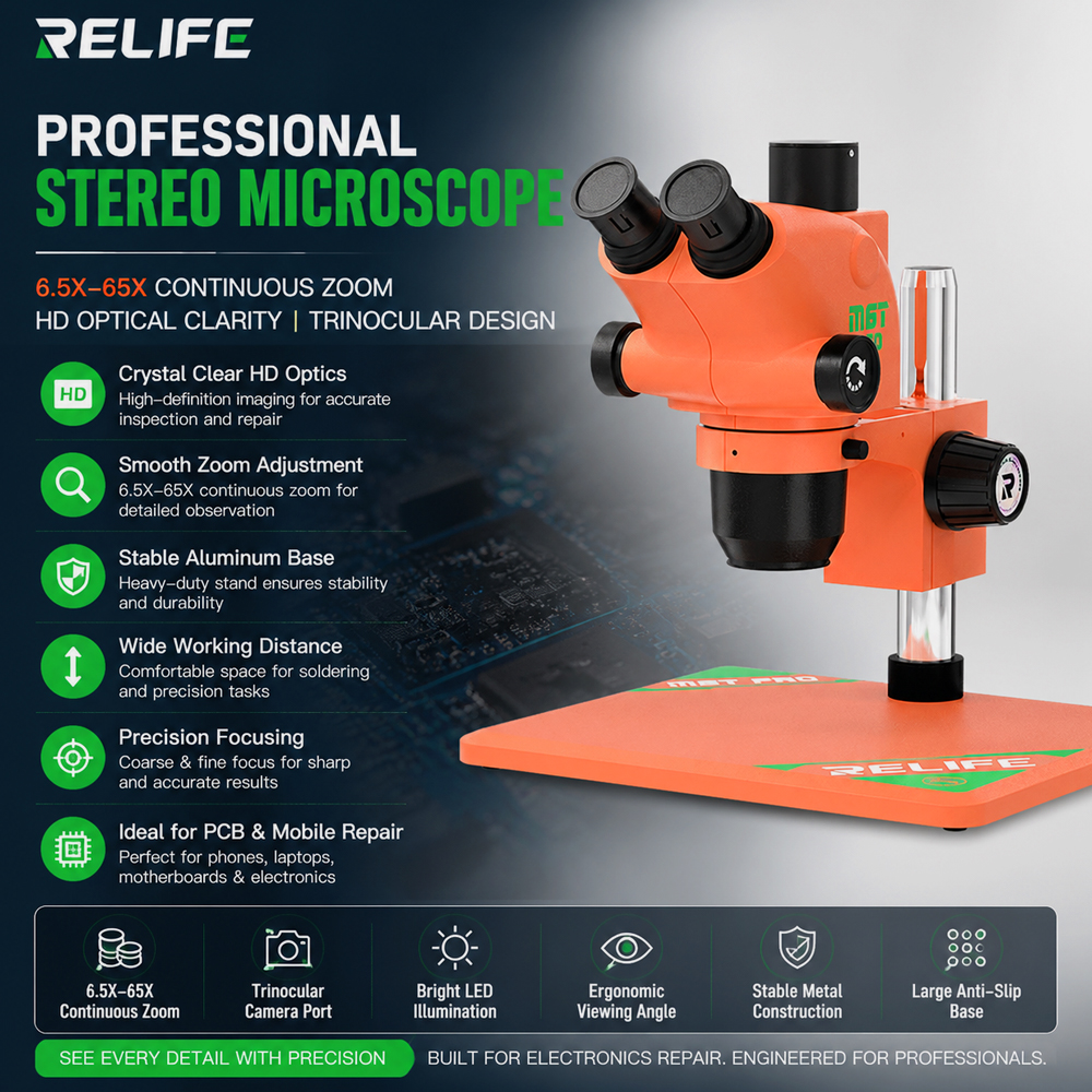Relife M6t Pro-B11 Orange Microscope With 0.5X Lence