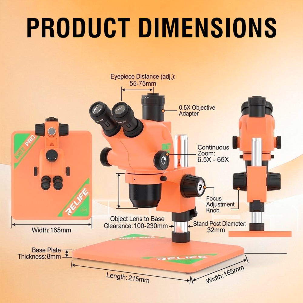 Relife M6t Pro-B11 Orange Microscope With 0.5X Lence