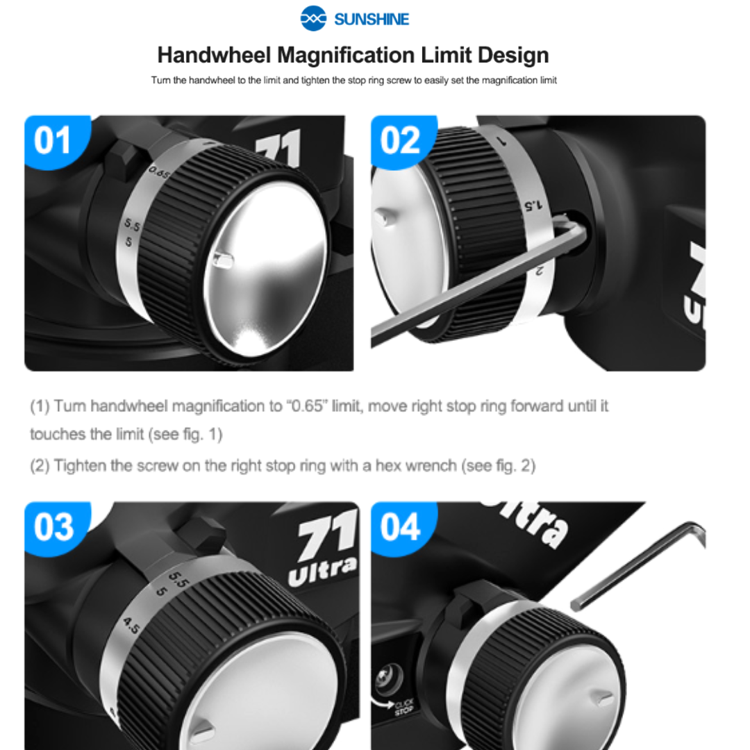 SUNSHINE 71 ULTRA-B11 BLACK 6.5X-55X MICROSCOPE