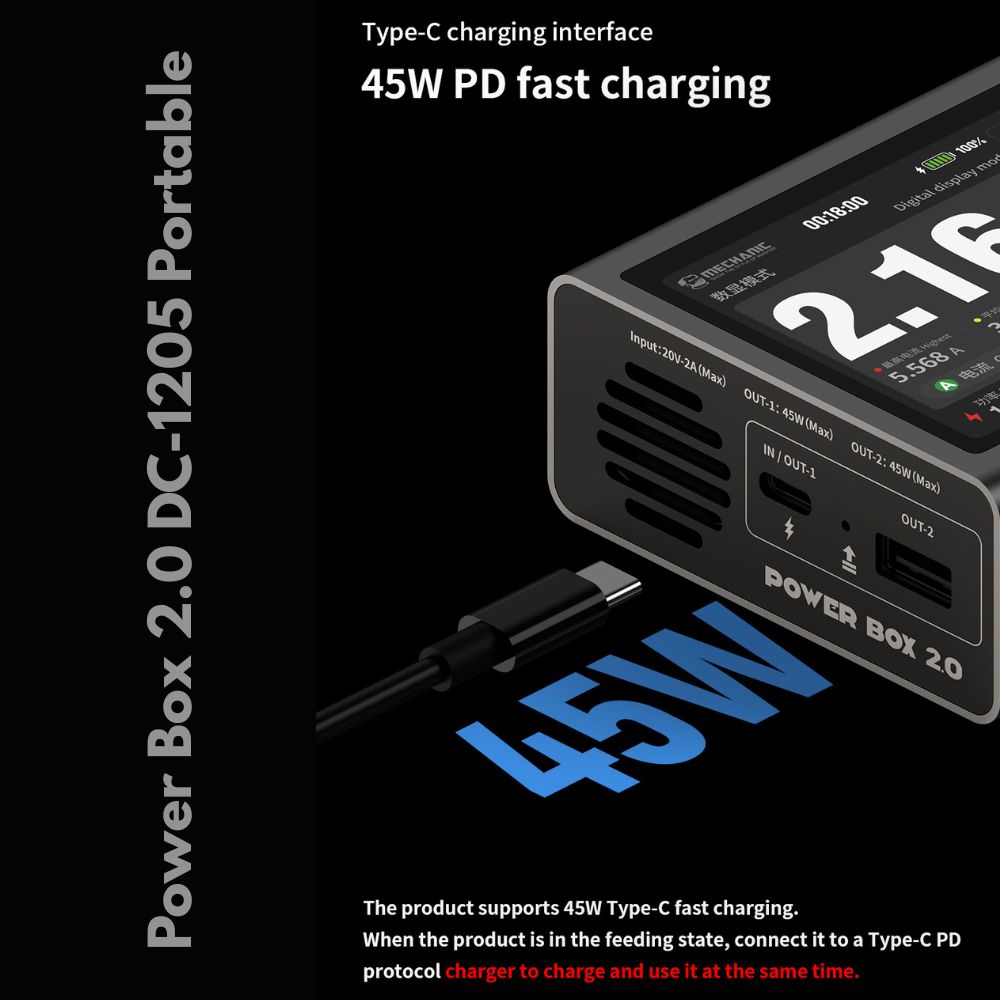 Mechanic Power Box 2.0 DC-1205 Portable Adjustable 12V 5A Power Supply