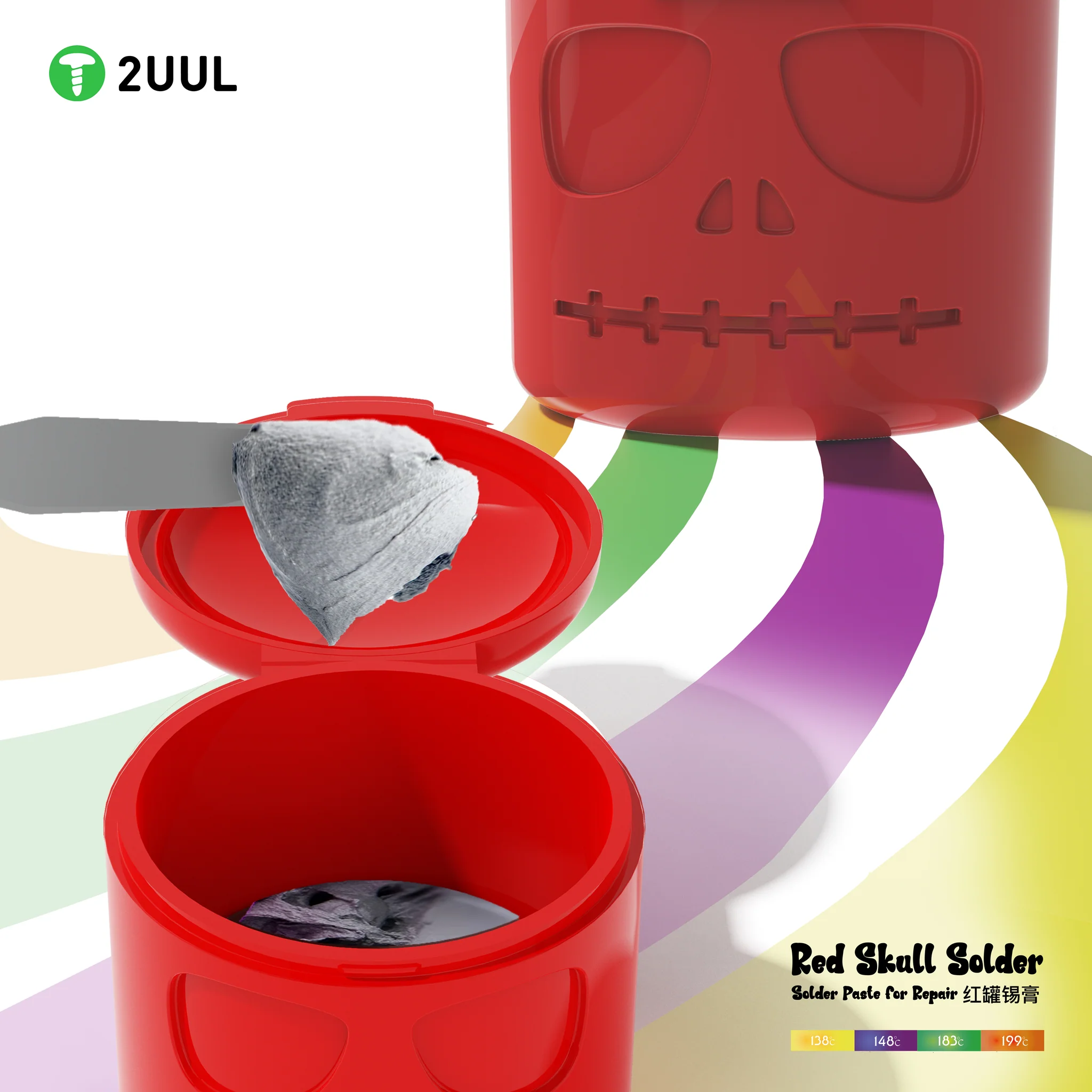 2uul RS138 Red Skull Solder Paste 138°c-50g