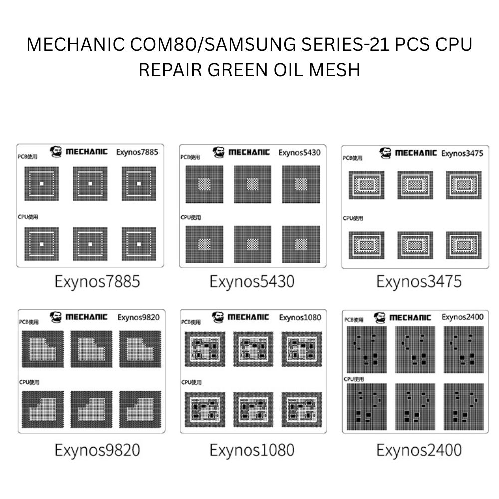 Mechanic COM80/Samsung Series-21 Pcs CPU Repair Green Oil Mesh Stencil