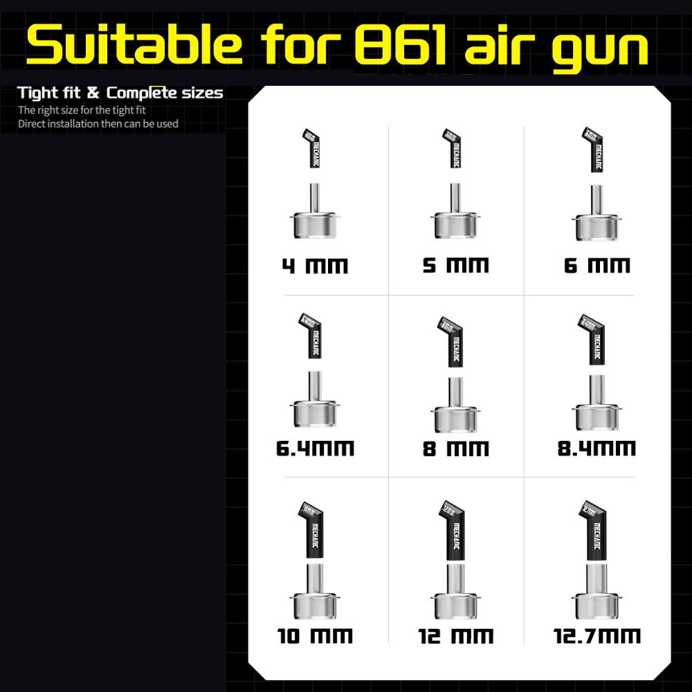 Mechanic 5-in-1 Diagonal Air Gun Nozzle Set for 861DW Hot Air Gun Rework Station