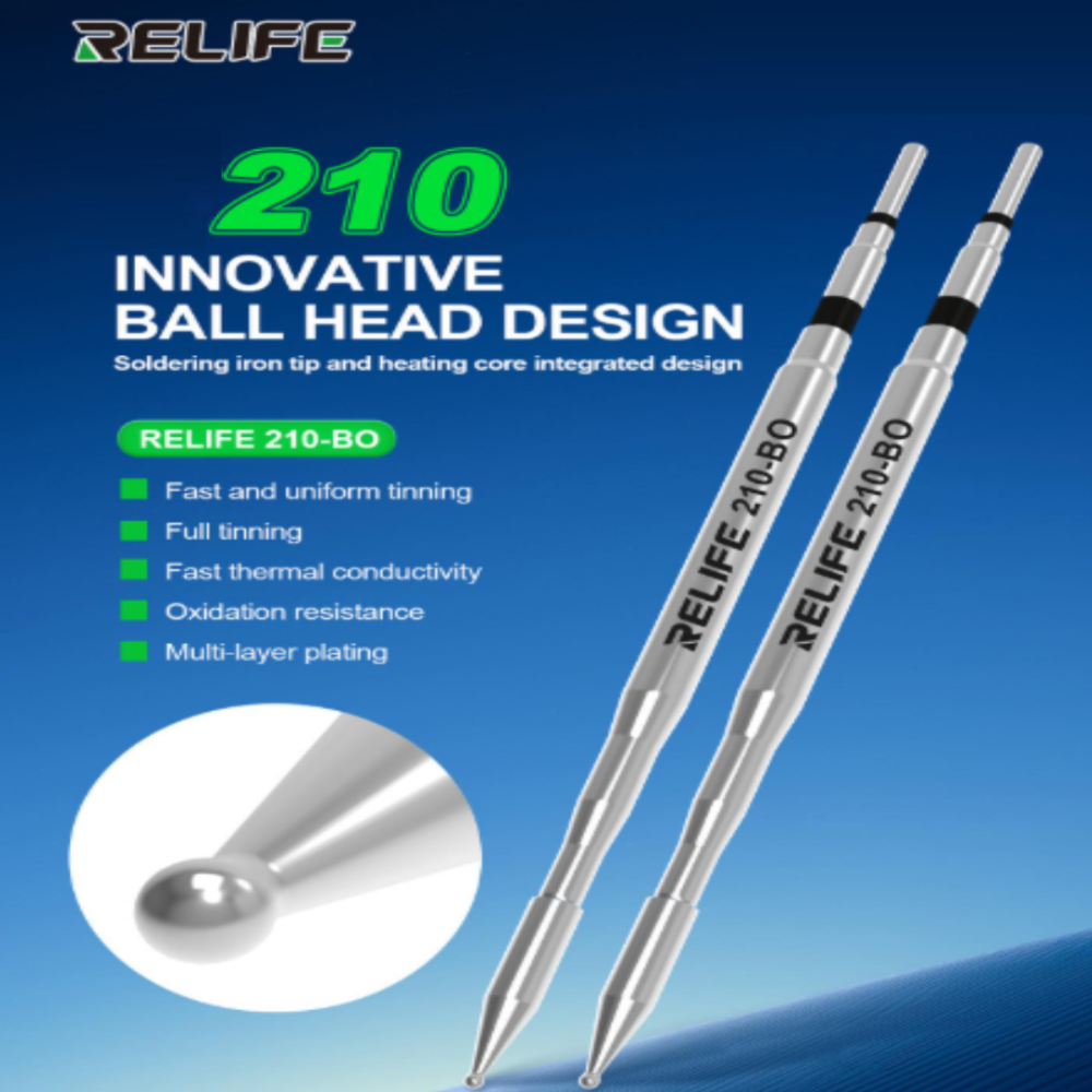 Relife 210-Bo Innovative Ball Tip Design Integrated Soldering Iron Tip and Heater