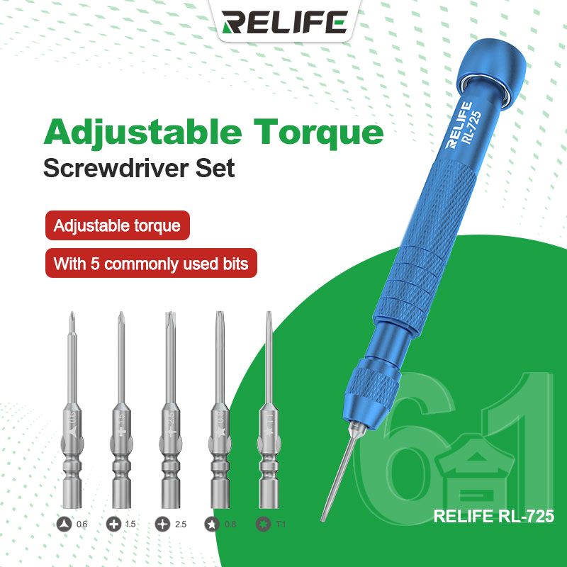 RELIFE RL-725 6 IN 1 ADJUSTABLE TORQUE SCREWDRIVER