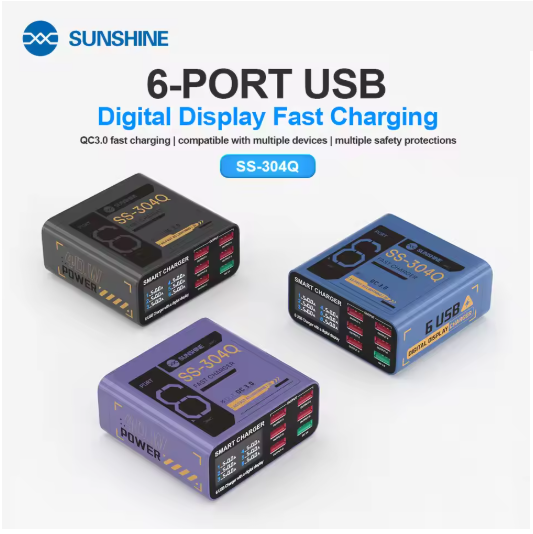 Sunshine SS-304Q Blue 6 Port Usb Charger