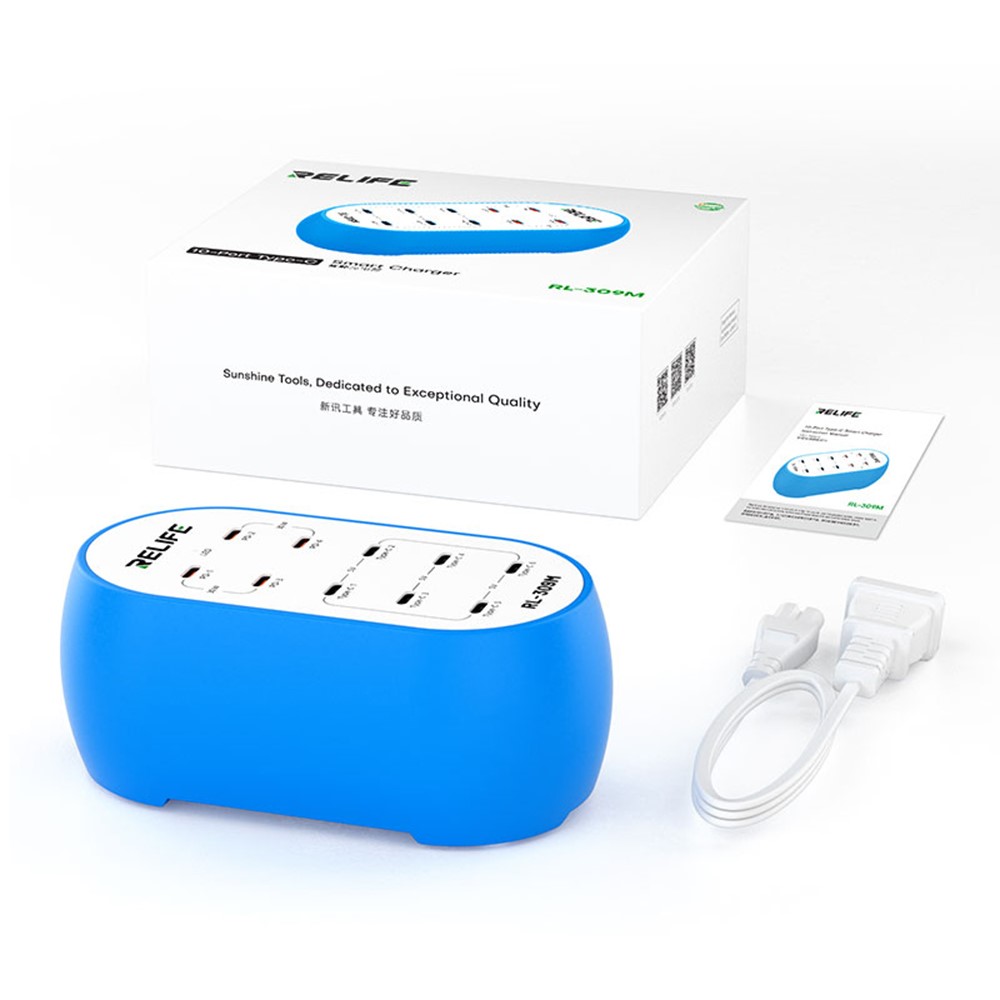 Relife Rl-309M 72w Type-C 10-Port Smart Charger