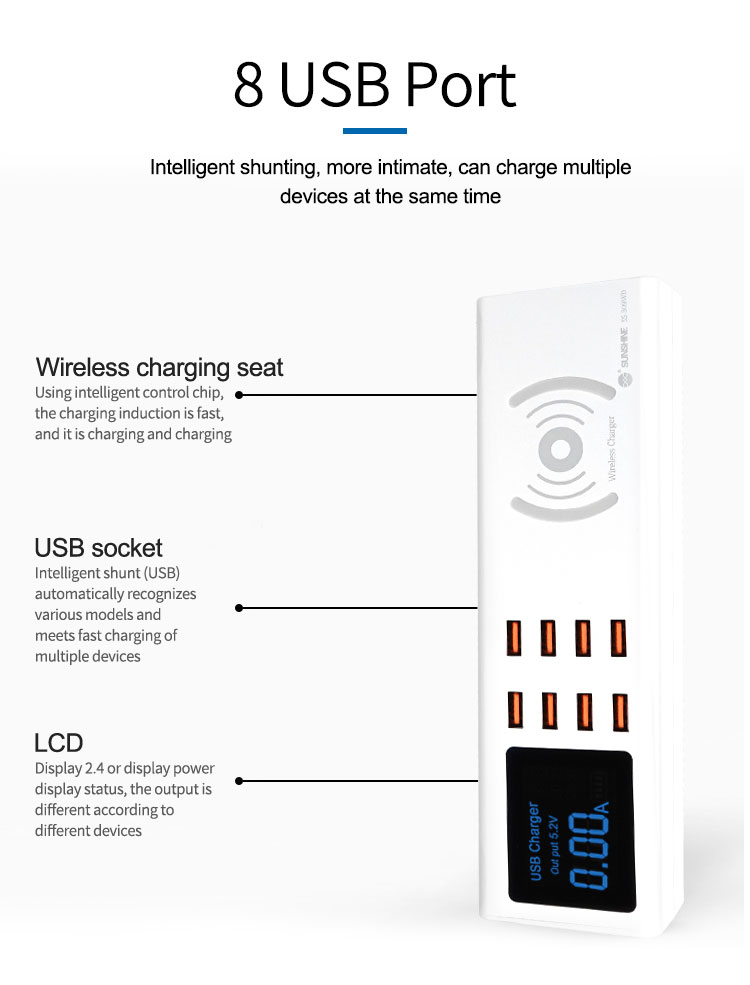 SUNSHINE SS-309WD 8 PORT WIRELESS CHARGER 3