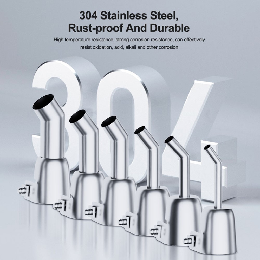 RELIFE 857 Series 12mm 45 Degree Oblique Stainless Steel Curved Hot Air Gun Nozzle