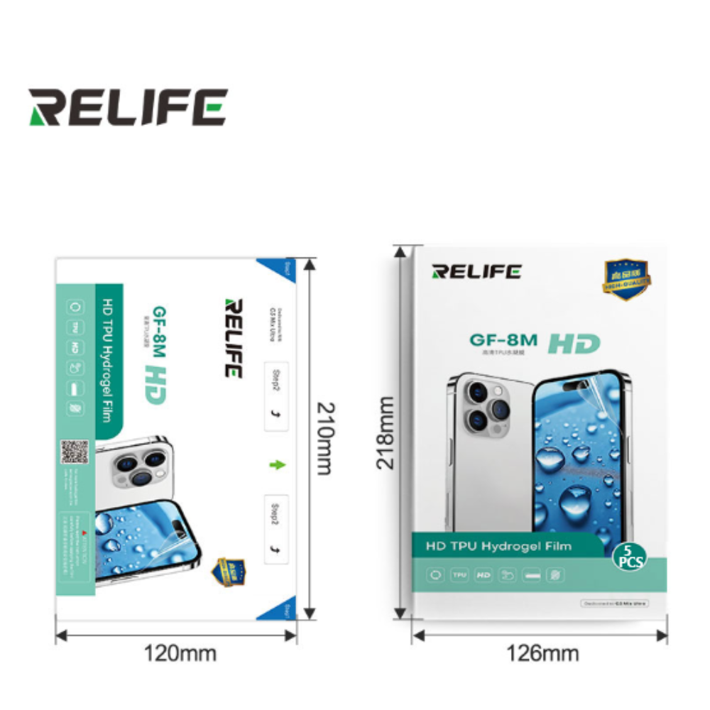 Relife GF-8M (210*120mm) Hd Tph Hydrogel Film 5 Pcs Pack