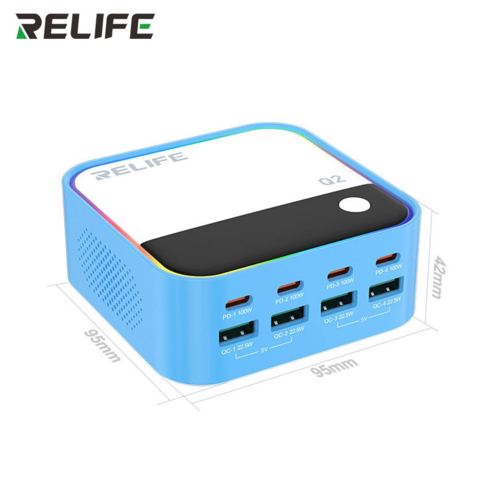 Relife Q2 Blue 120w 8 Port Charger