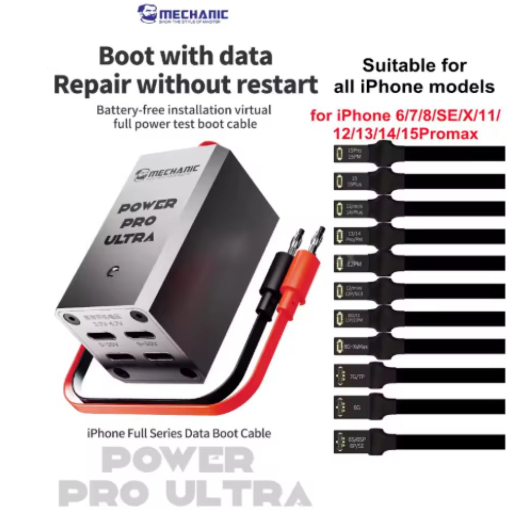 Mechanic Power Pro Ultra Power Supply Test Boot Cable for iPhone X-15 PM 