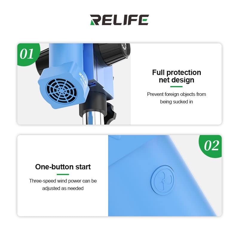 Relife RL-6600 Type-C Black Microscope Smoke Extractor