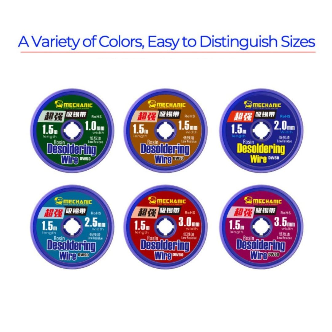 Mechanic DW50/3.0mm*1.5m Desolder Wire 5 Pcs Set