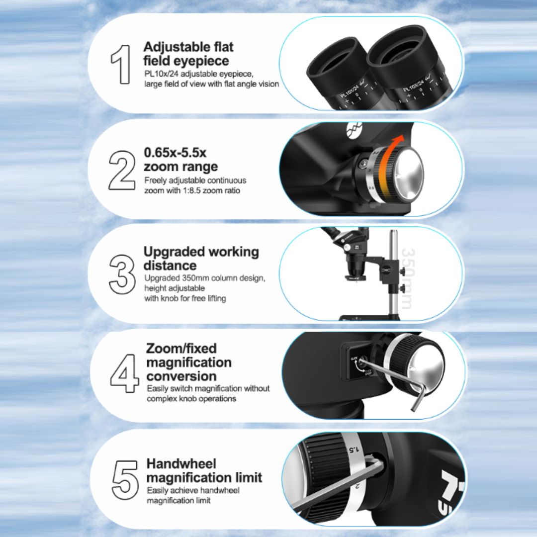 SUNSHINE 71 ULTRA-B11 BLACK 6.5X-55X MICROSCOPE