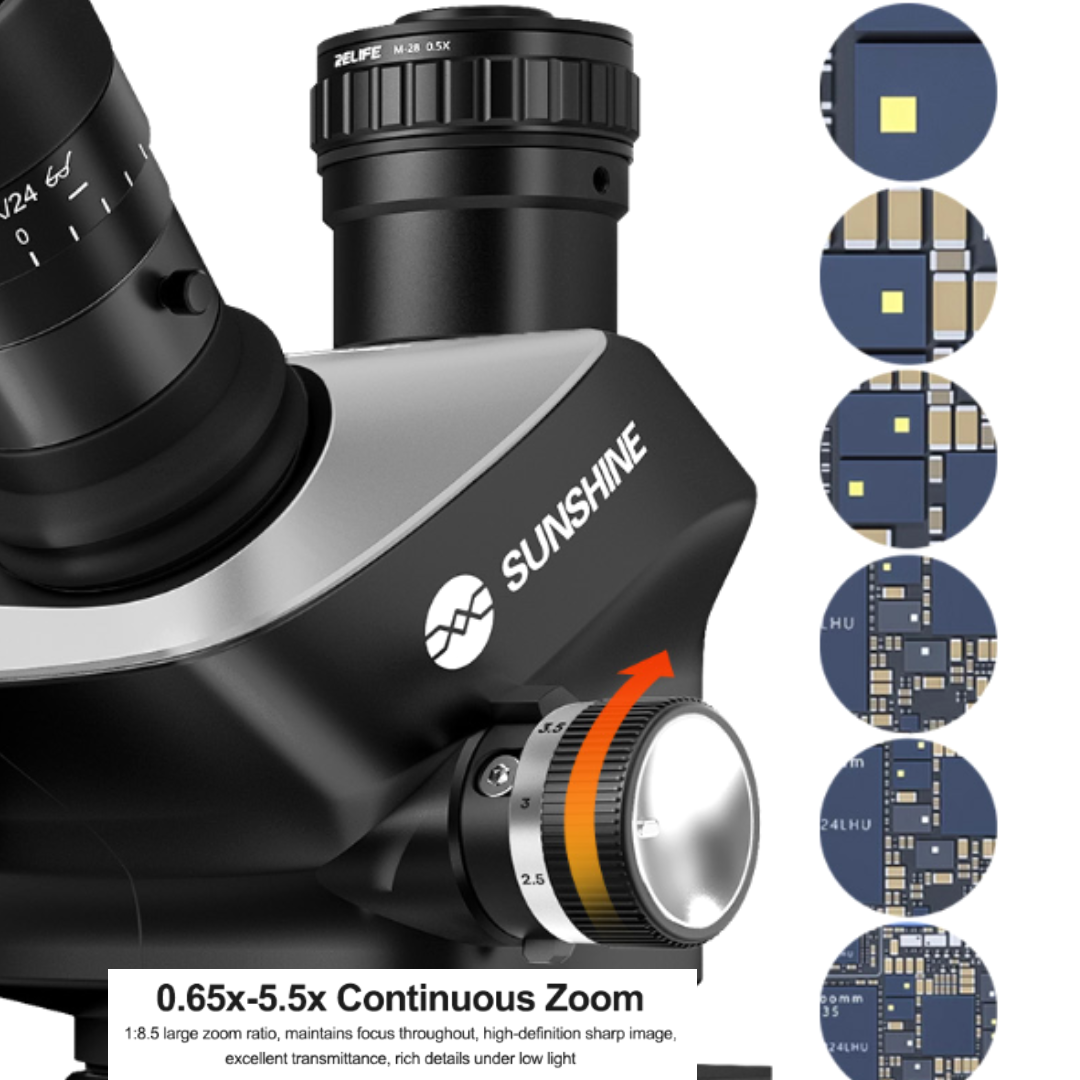 SUNSHINE 71 ULTRA-B11 BLACK 6.5X-55X MICROSCOPE