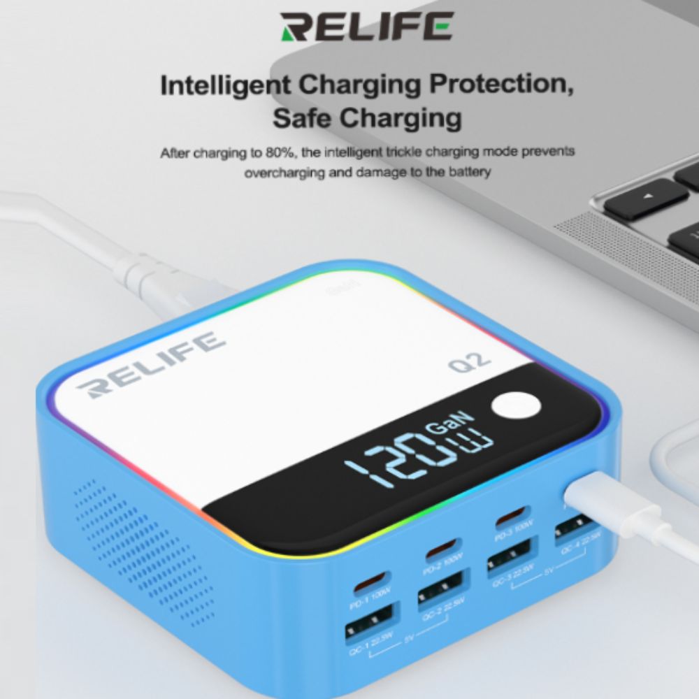 Relife Q2 Blue 120w 8 Port Charger