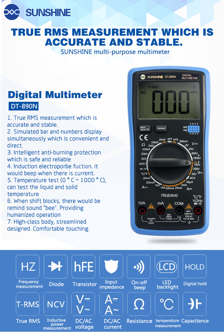 SUNSHINE DT-890N Digital Multimeter 2