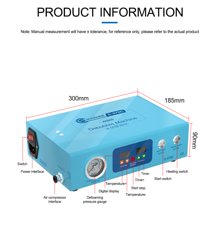 SUNSHINE SS-978C MINI DEFOAMING MACHINE 5