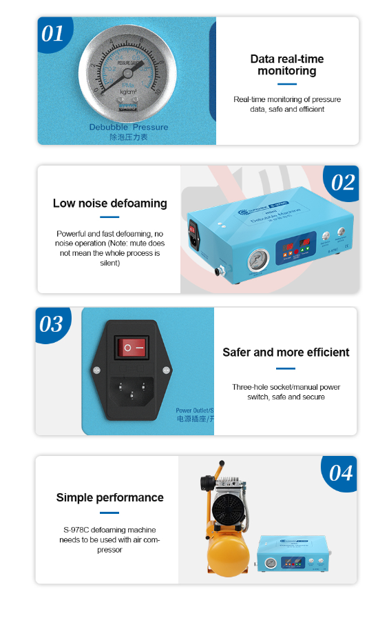 SUNSHINE SS-978C MINI DEFOAMING MACHINE 6