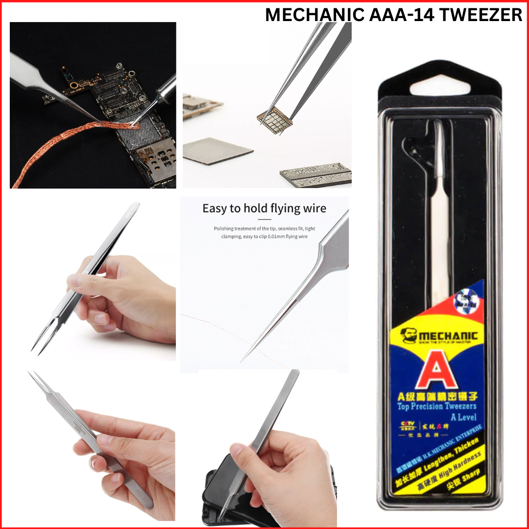 MECHANIC Aaa-14 / Aaa-15 Elbow extended clip phone repair thickened needle-nose  tweezers for precision electronic components - AliExpress