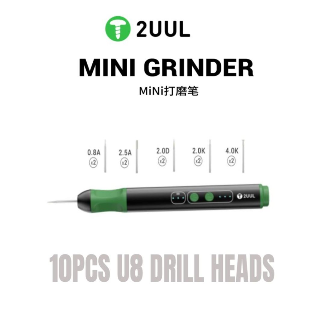 2uul DA86 MINI GRINDER Cordless Engraving Pen with 10Pcs U8 Drill Heads