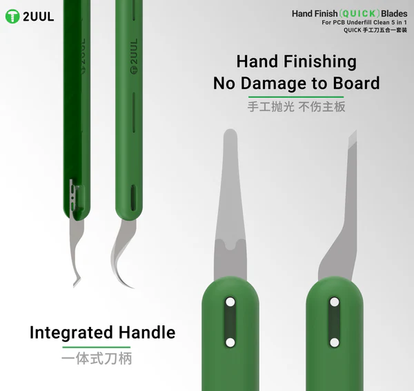 2UUL DA22 Hand Finish QUICK Blades Set for PCB Underfill Clean