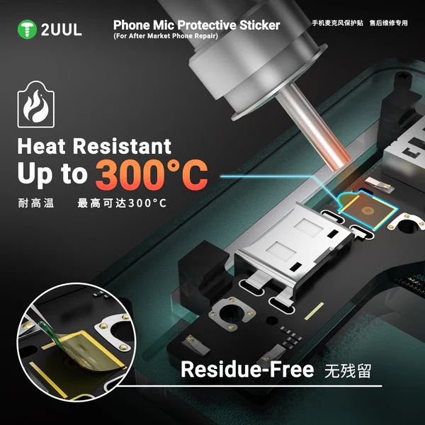 2UUL DA32 Phone Mic Protective Sticker (For After Market Phone Repair)