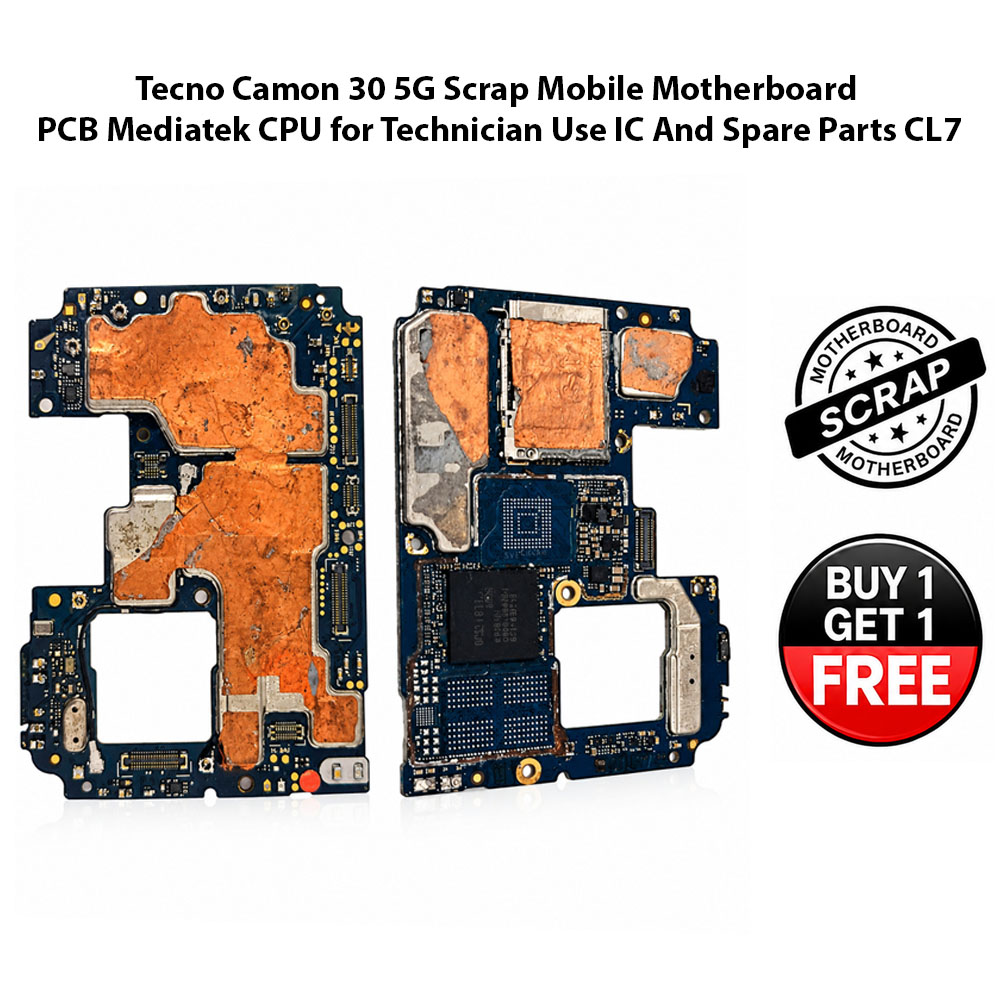 Tecno Camon 30 5G Scrap Mobile Motherboard PCB Mediatek CPU for Technician Use IC And Spare Parts CL7