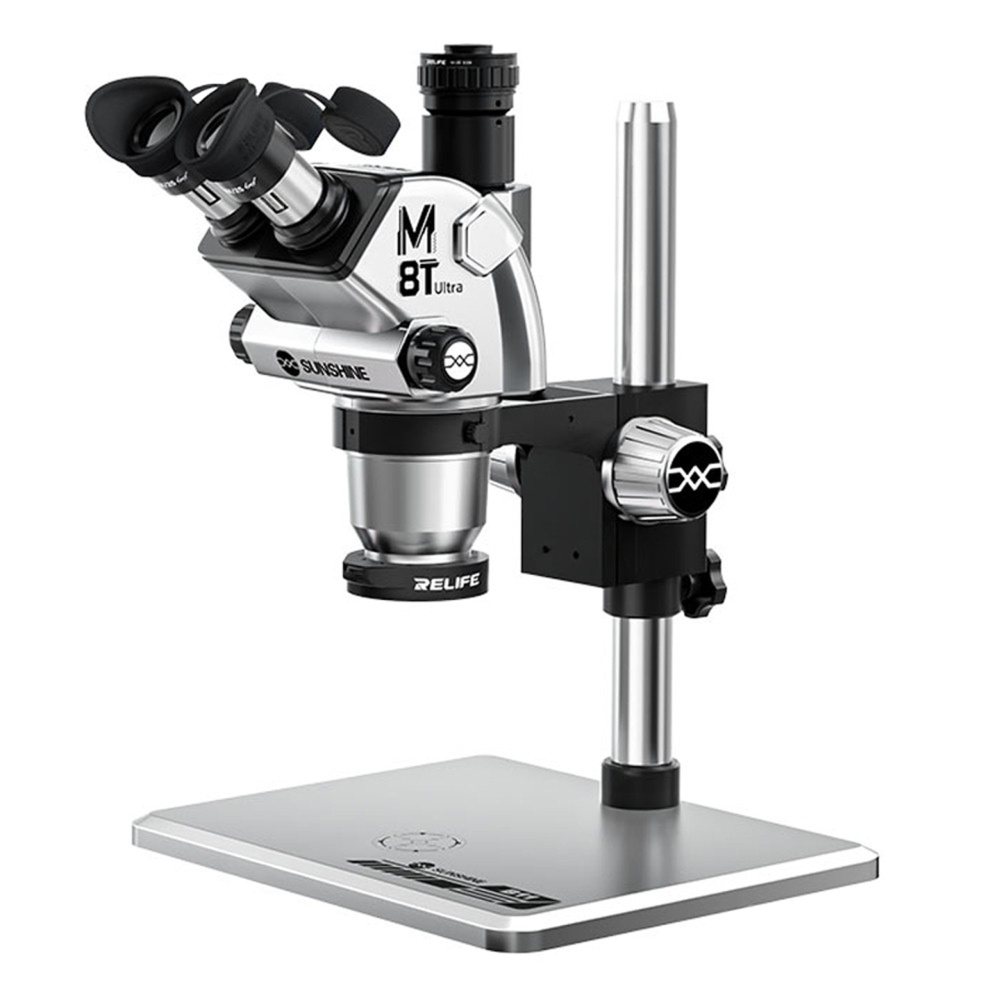 Sunshine M8T Ultra-B11 Silver 6-72X Synchronous Zoom Trinocular Microscope