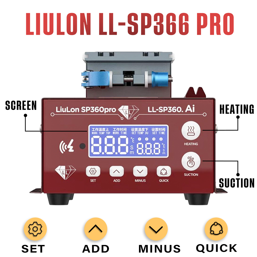 Liulon LL-SP366 Pro Ai Voice Controller 360° Adjustment 7-inch Double Suction Smart LCD Screen Separating Machine