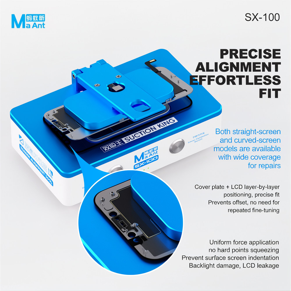 MaAnt SX-100 8-inch Double-Suction King Screen Aligner for Screen Alignment and Fitting Together