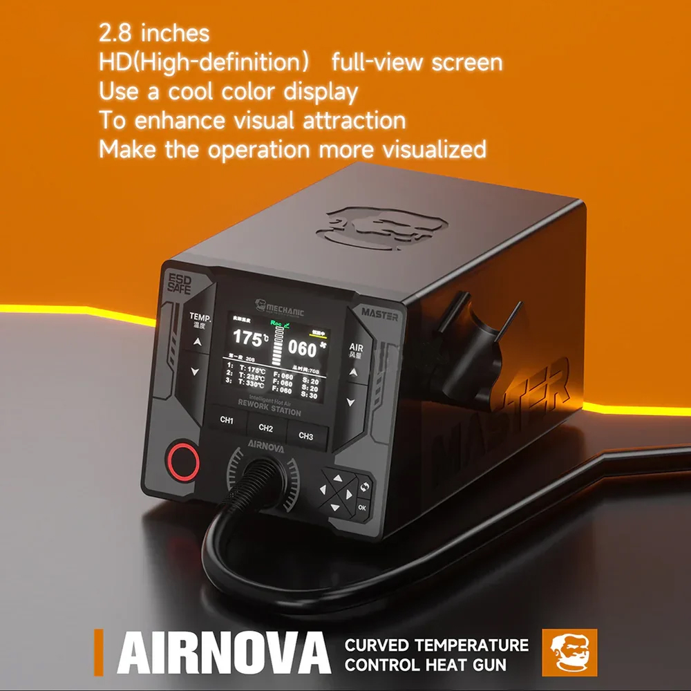 Mechanic Air Nova 1200W Curved Temperature Control Hot Air Gun Rework Station