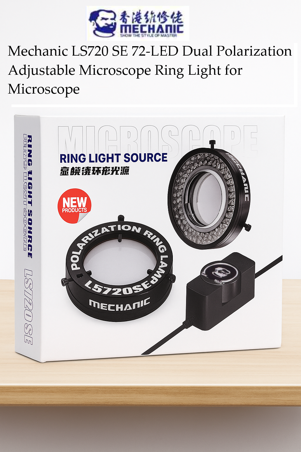Mechanic LS720 SE 72-LED Dual Polarization Adjustable Microscope Ring Light for Microscopes